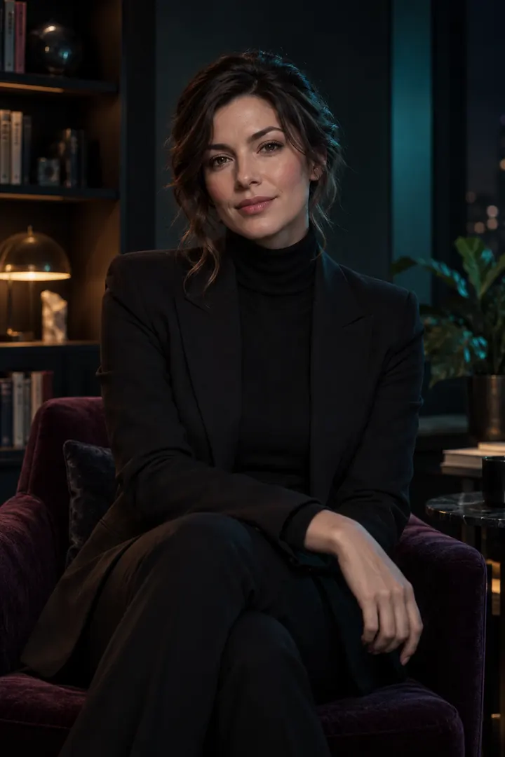 Editorial portrait representing a fictional AI companion